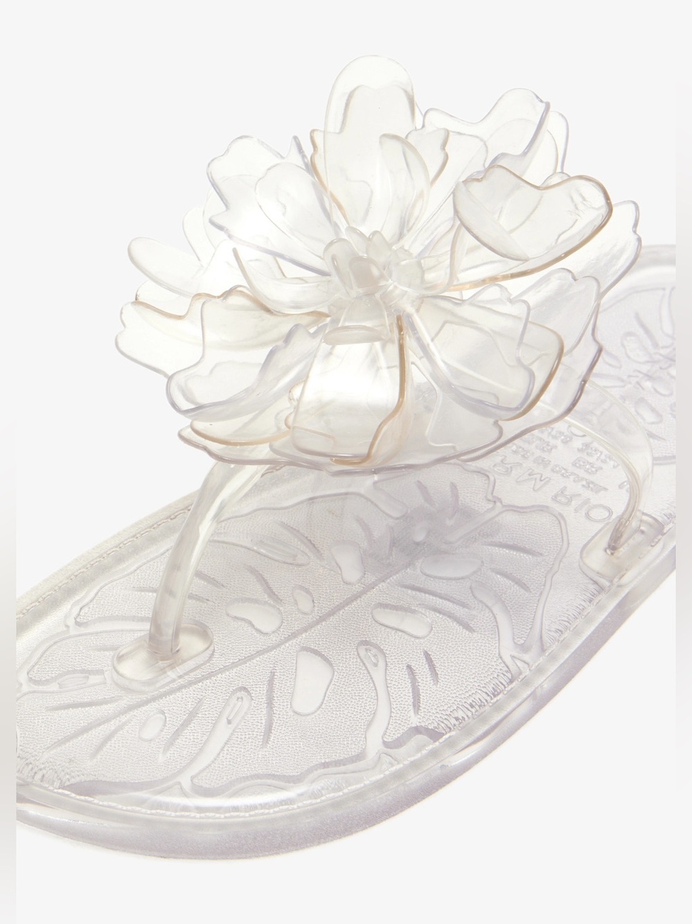 FARM Rio Iridescent Clear Floral Jelly Slide Sandals